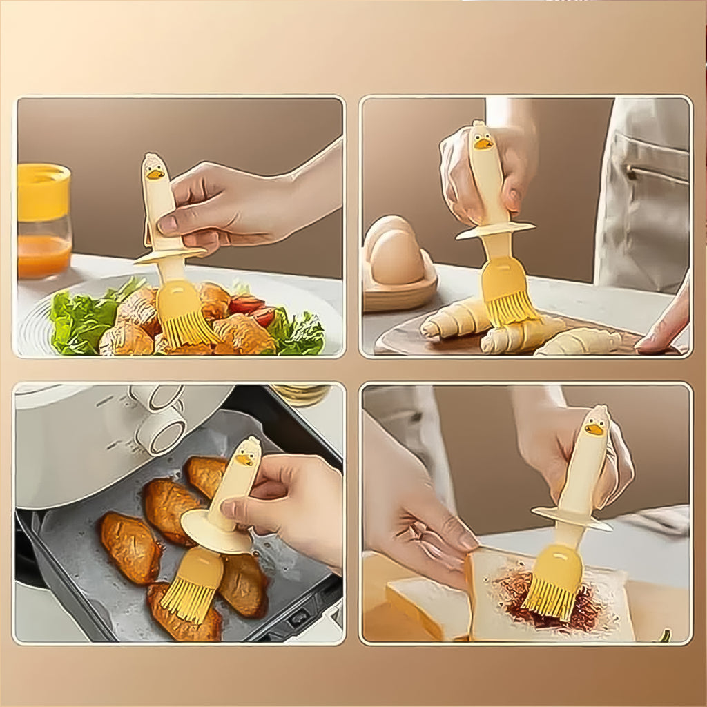 Silicone Brush & Oil Dispenser Glass Bottle – 2-in-1 Oil Dispenser with Basting Brush for Cooking & BBQ