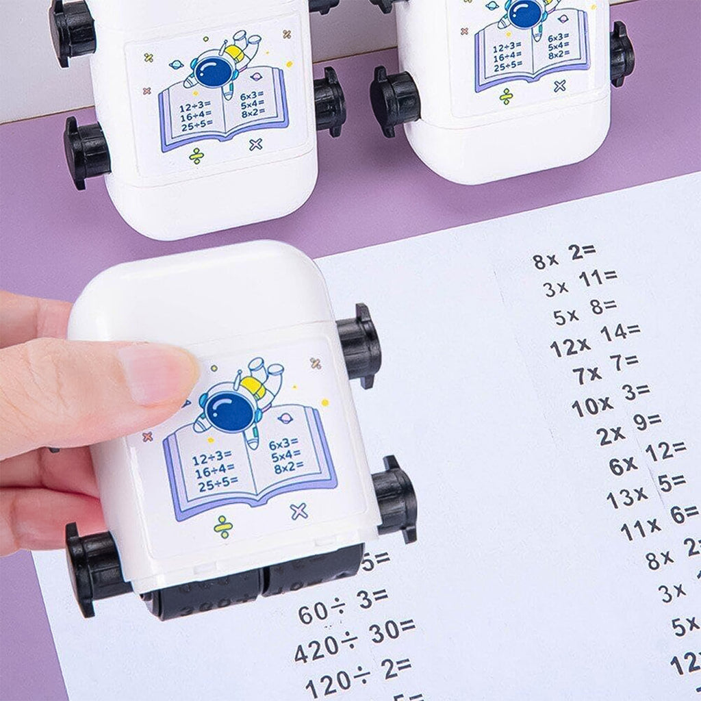 Educational Math Problem Rolling Stamp - Automatic Number Generator for Kids Learning