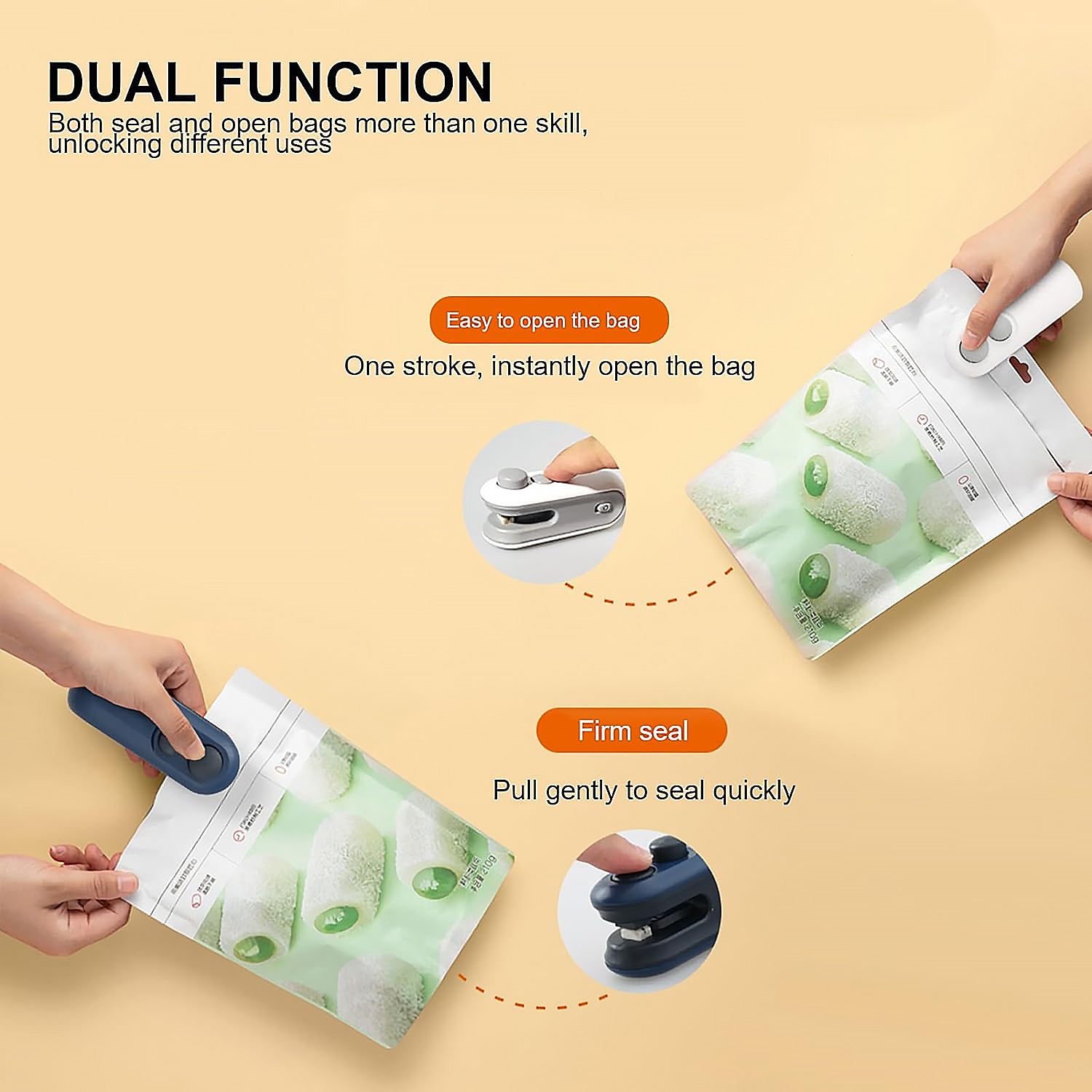 Mini Bag Sealer – 2 in 1 Heat Sealer & Cutter | USB Rechargeable, Portable Food Sealer for Freshness