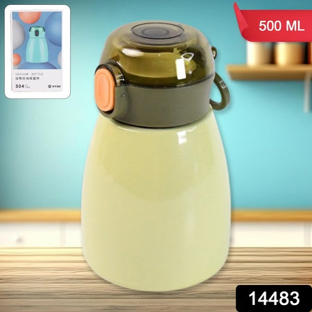 Vacuum Insulated Flask Bottle with Straw – 480ml for Sports, Travel & Daily Use