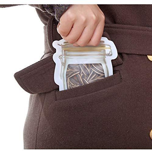 Transparent Jar-Shaped Stand-Up Pouch Set – Reusable Airtight Zipper Bags (Small, Medium, Large – Multipack)