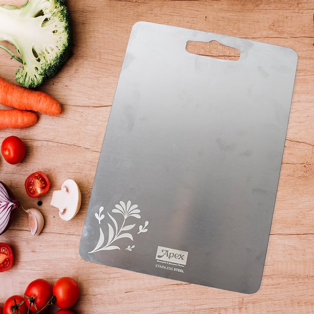 Apex Steel-X Stainless Steel Chopping Board – Medium (1mm Thick)