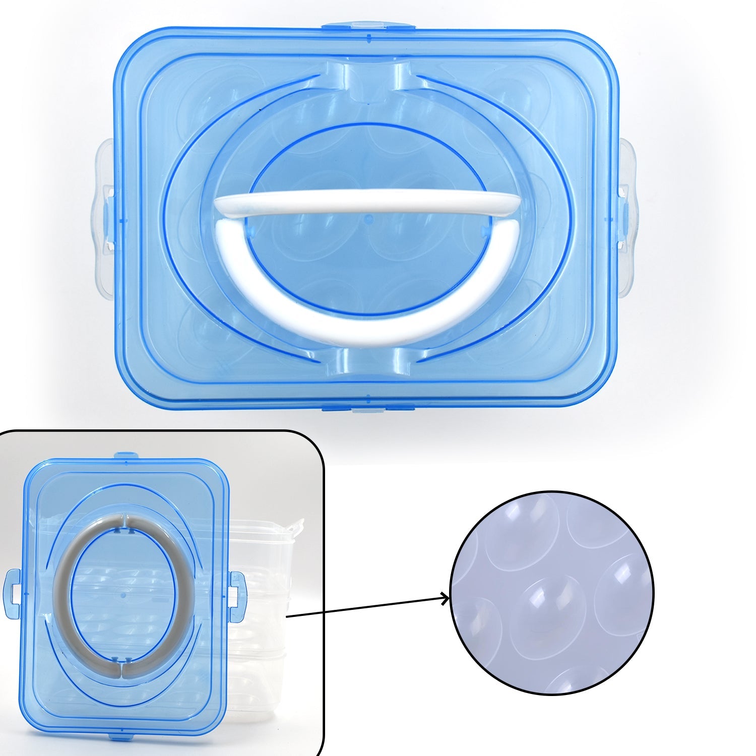 Stackable Egg Storage Tray – Holds 36 Eggs (3 Layer Detachable Design for Fridge & Market Use)