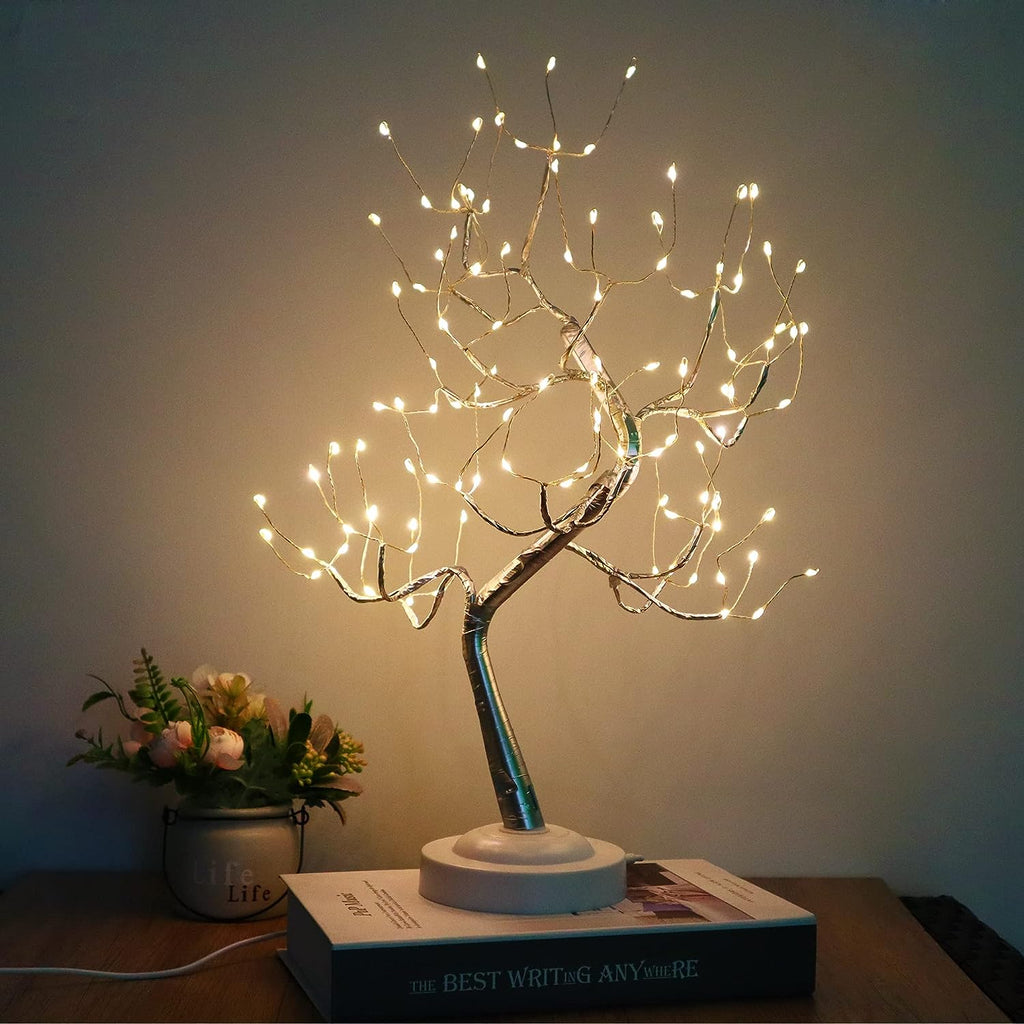 108 LED Birch Tree Lights – Artificial Tabletop Fairy Tree Lamp with 8 Lighting Modes