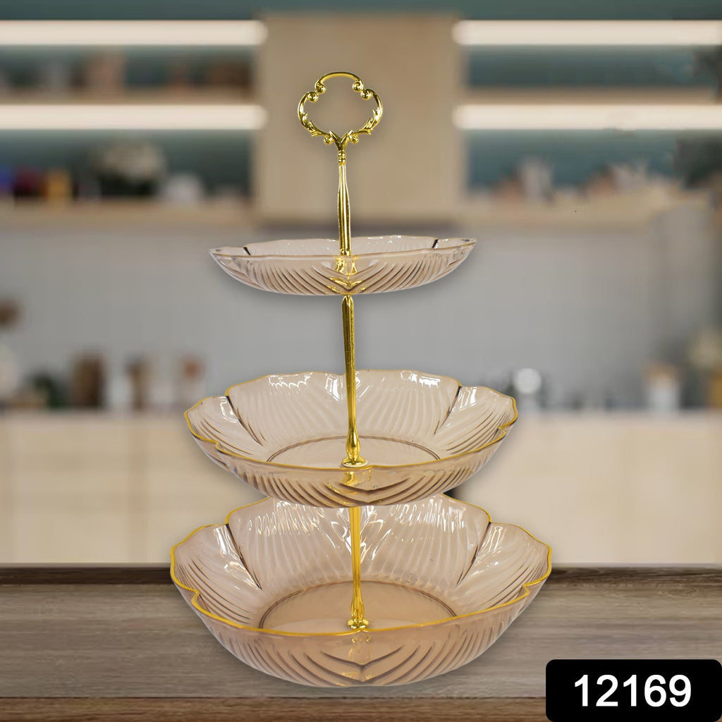 3-Layer Snack Rack | Pumpkin Shaped Basket Stand Holder – Decorative Resin & Iron Stand for Snacks, Sweets & Festive Displays