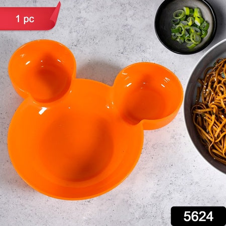 Mickey Mouse Shape Plate for Kids – BPA Free, Unbreakable Cartoon Tableware (1 Pc)