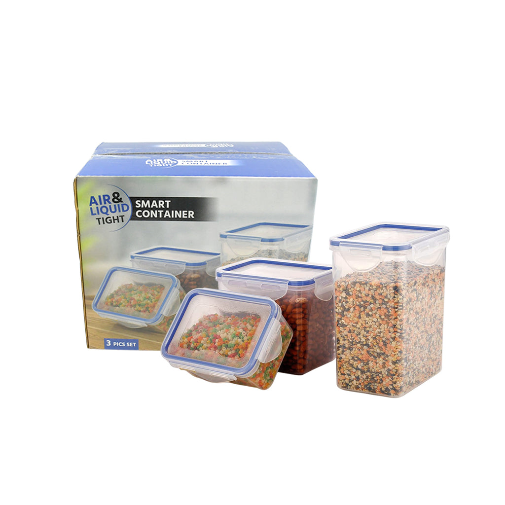 Classics Rectangular Airtight Food Storage Container Set – 3 Pc (500ml, 1000ml, 1500ml) Leak-Proof & Stackable