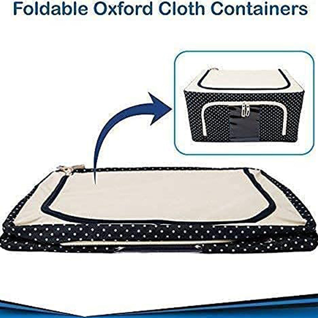 Foldable Steel Frame Storage Organizer – Large Capacity for Bedding, Clothes &amp; More (66L / 1 Pc)