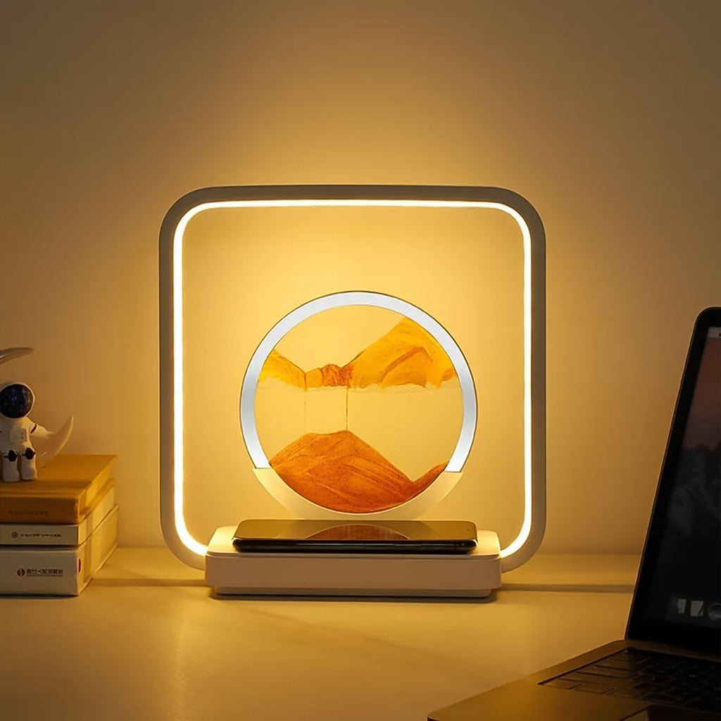 3D Sand Painting Lamp – Mesmerizing Flowing Sand Art Display with Wireless Charging Function