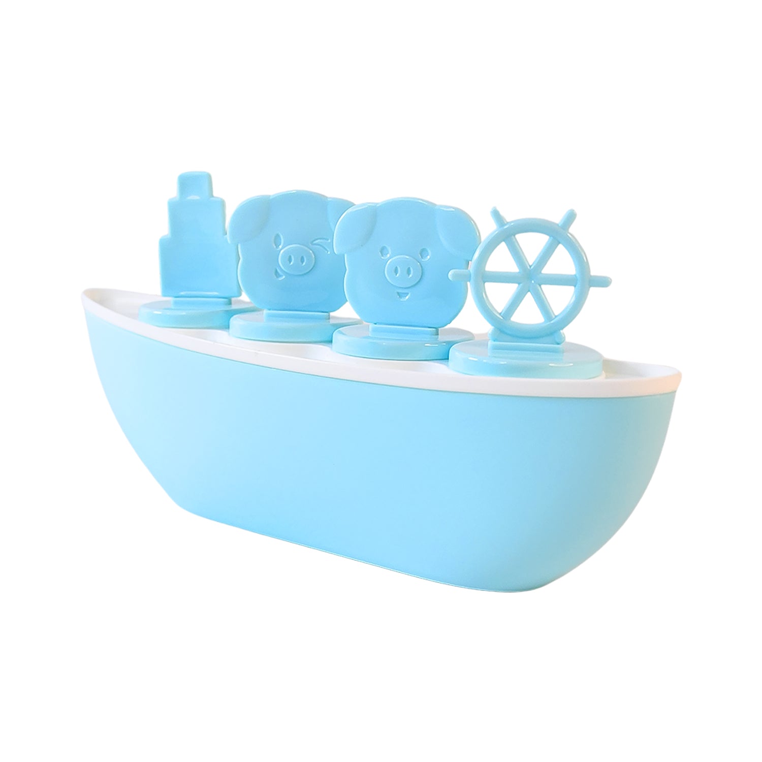 Boat-Shaped Popsicle Maker – 4-Cavity Ice Cream Mould Set with Cute Handles | BPA-Free & Reusable (1 Pc)
