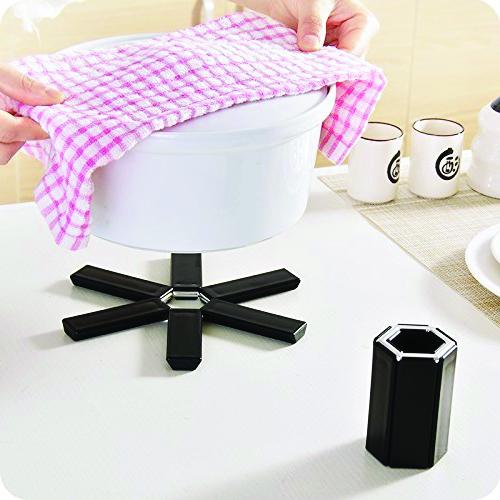 Foldable Non-Slip Heat Resistant Kitchen Hotmat – Silicone Trivet Mat for Pots, Pans & Dishes