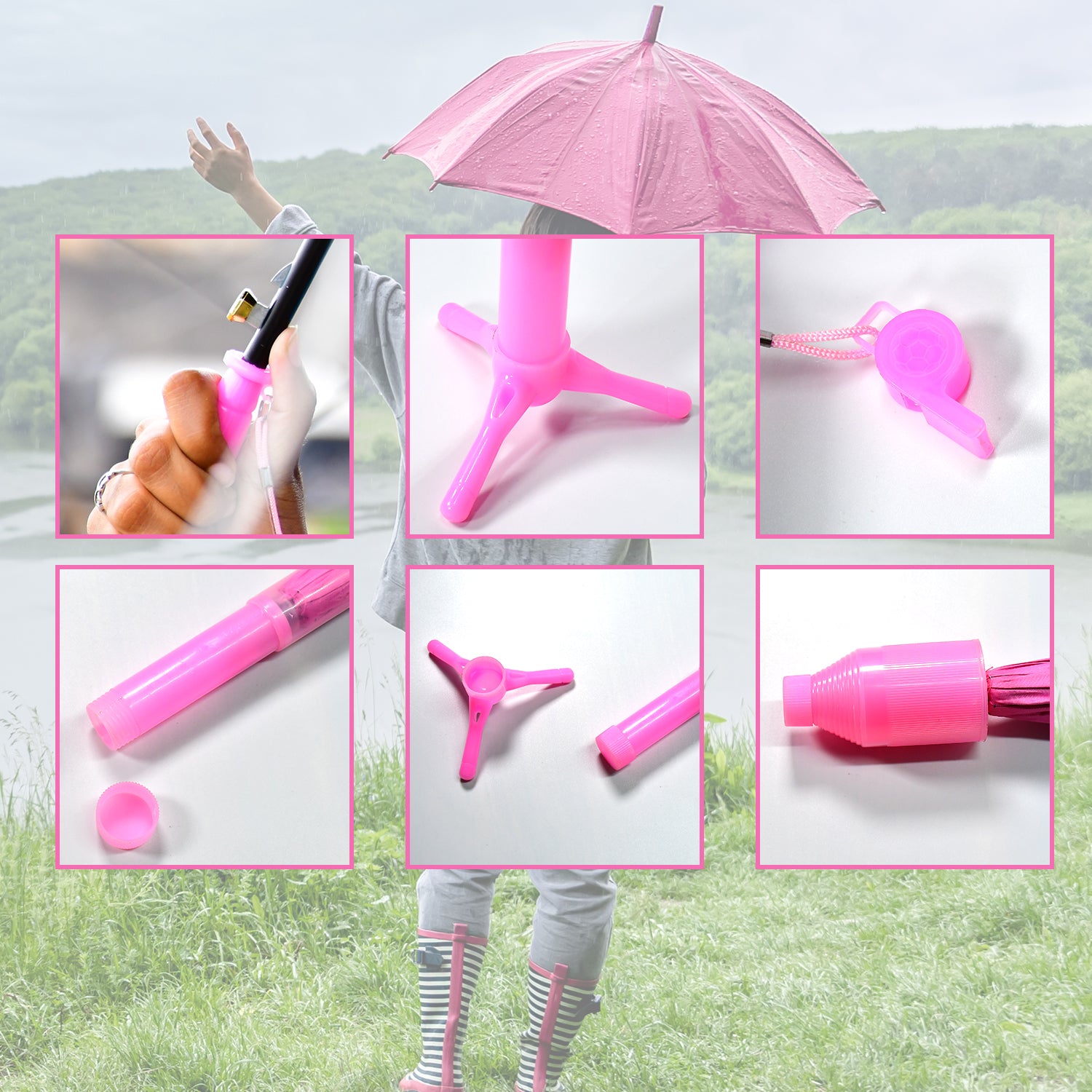 High-Density Quick-Dry Umbrella with Safety Round Plastic Cap & Auto-Open Handle