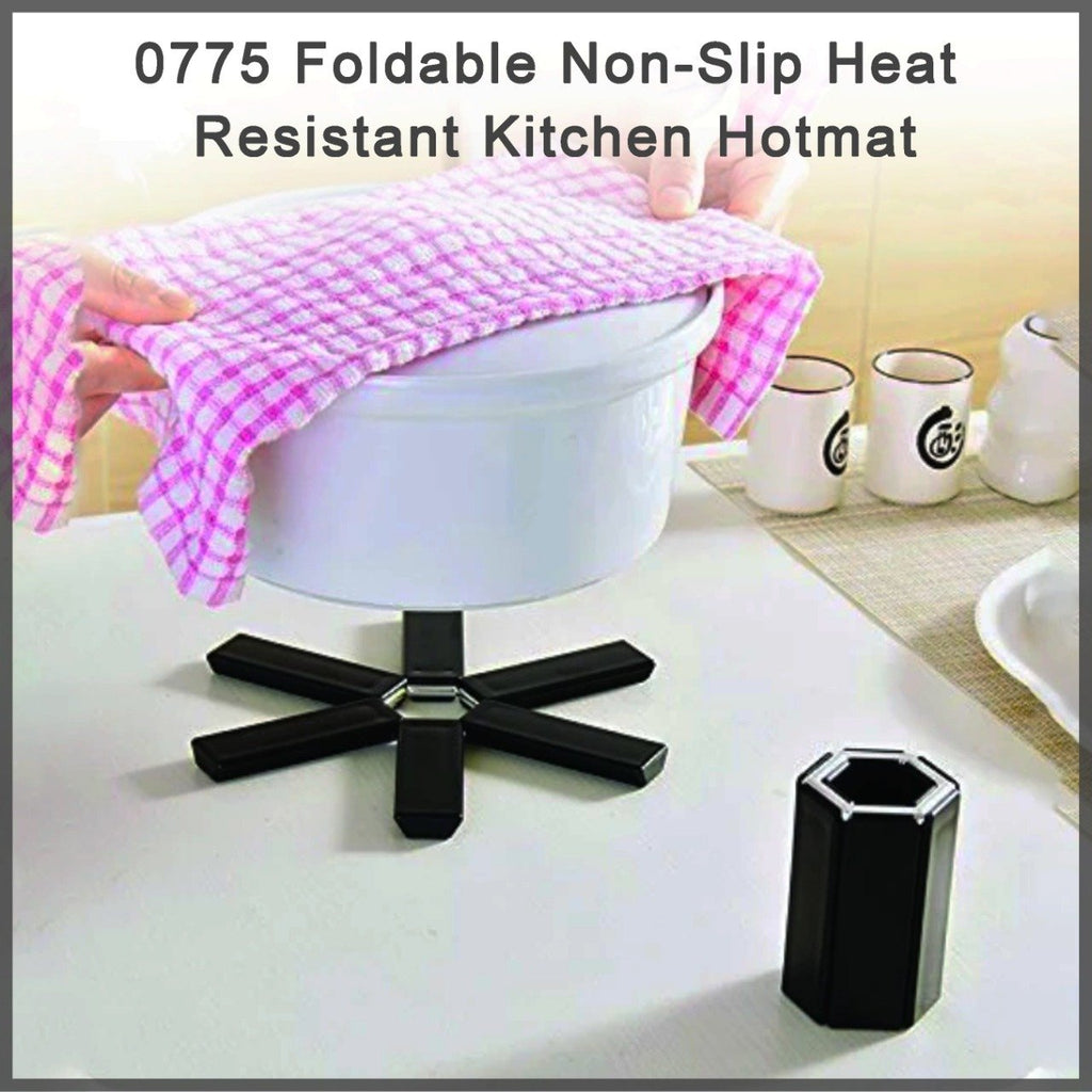 Foldable Non-Slip Heat Resistant Kitchen Hotmat – Silicone Trivet Mat for Pots, Pans & Dishes