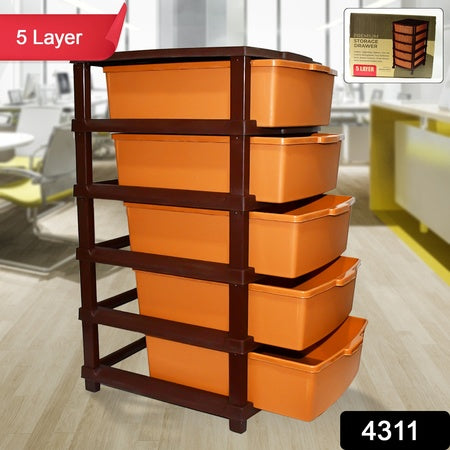 5-Layer Extra Large Premium Modular Drawer Storage Organizer – Multipurpose Plastic Drawer for Home & Office