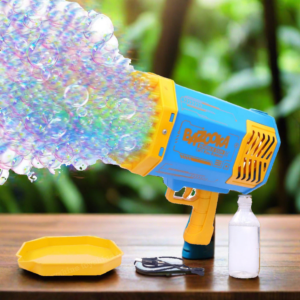 69-Hole Big Rocket Boom Bubble Gun – Rechargeable & Powerful