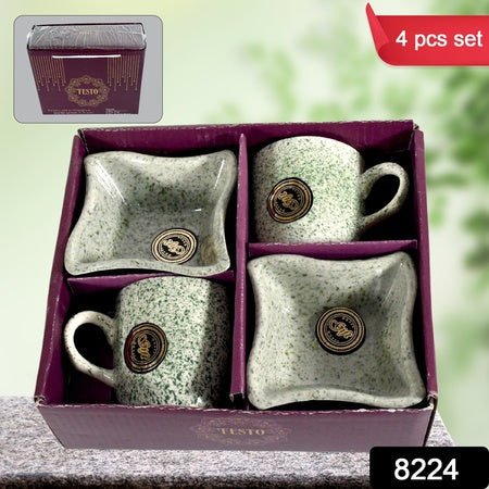Festo Ceramic Tea/Cups/Mug Set – 4-Piece Set with Serving Bowl, Coffee & Milk Cups, Ideal for Gifts