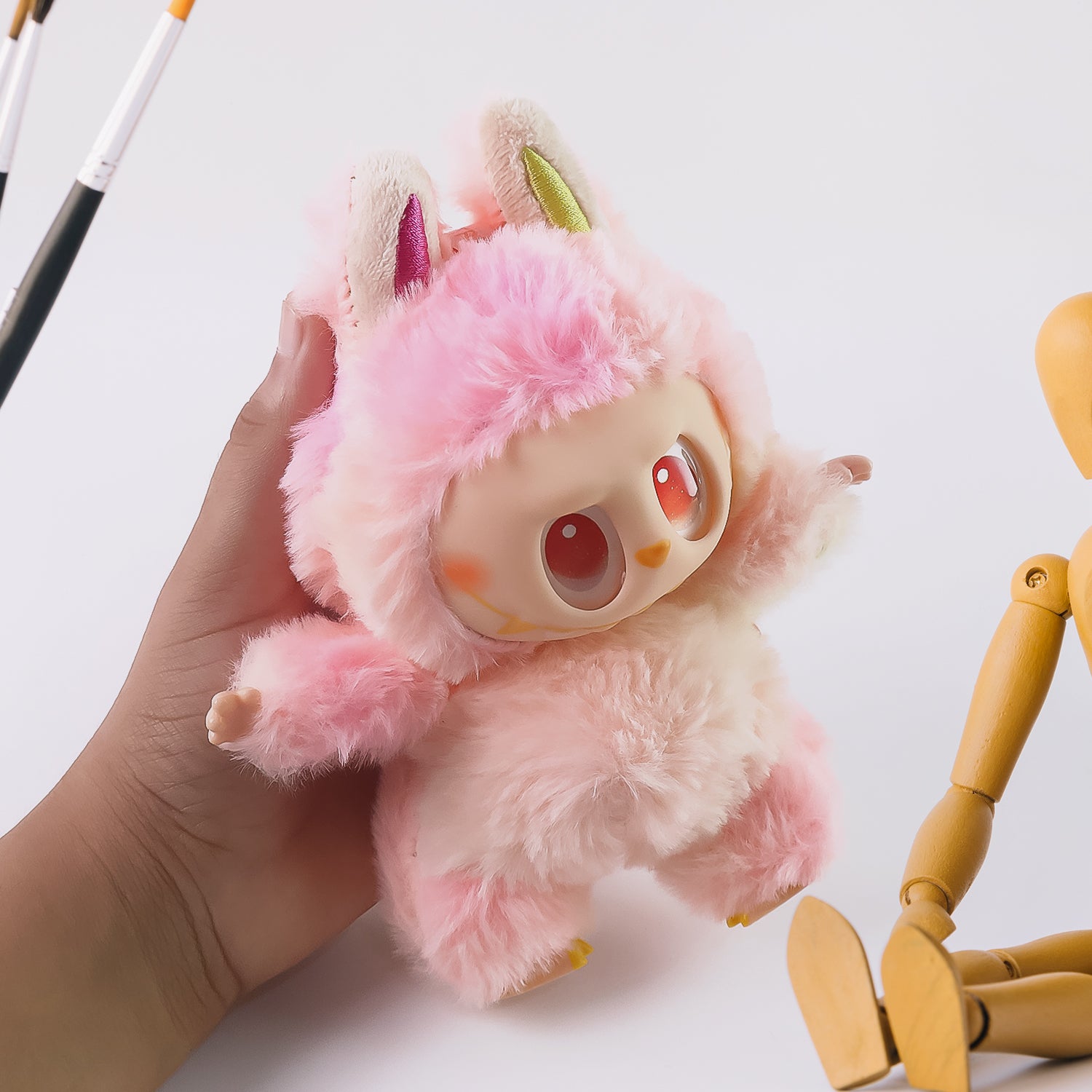 Pink Plush Toy Keychain – Soft Mini Cartoon Animal with Hook for Bags, Kids & Gifts (1 Pc)