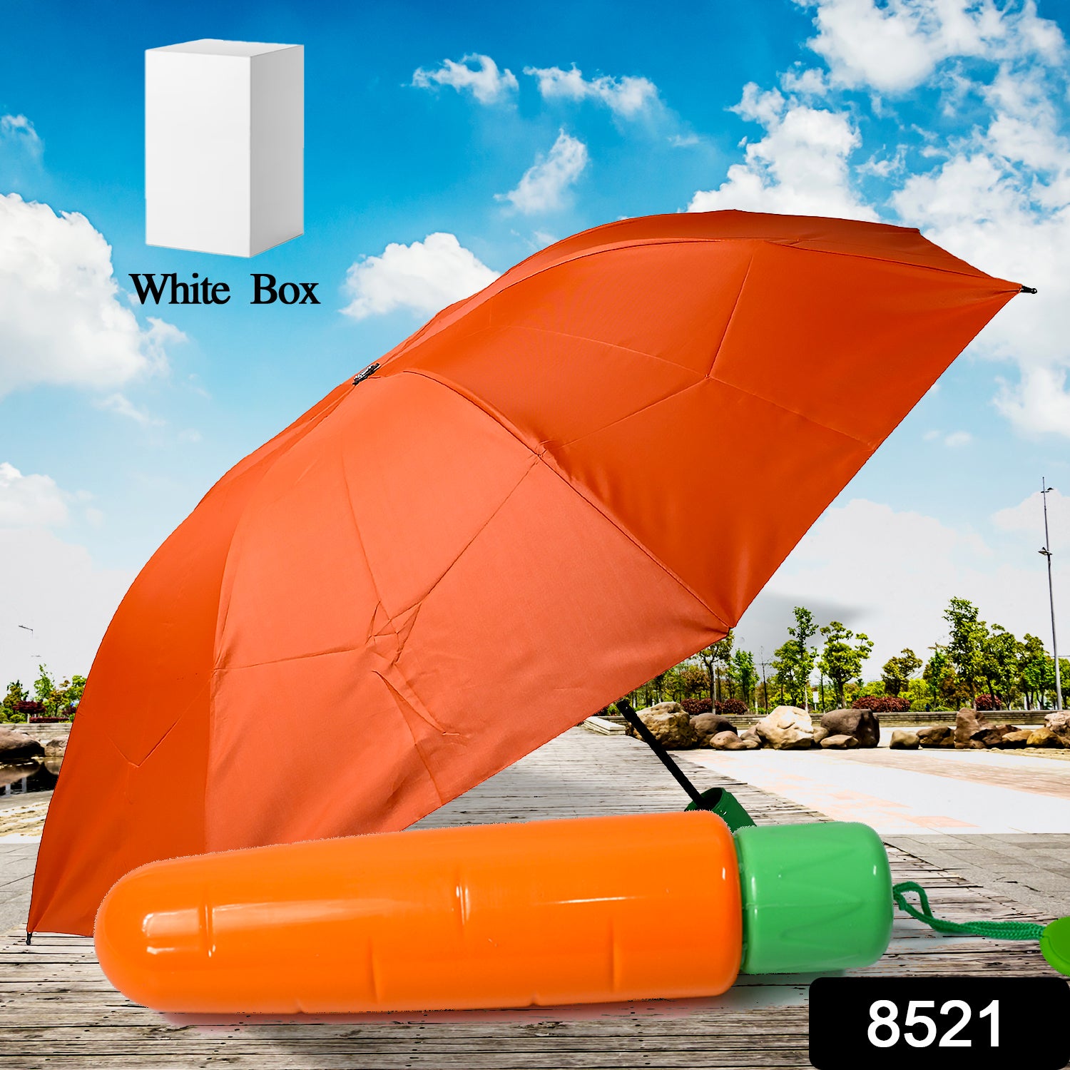 Vegetable-Shaped Folding Umbrella – Compact, UV & Rain Protection | Cute Travel Umbrella with Case (1 Pc)