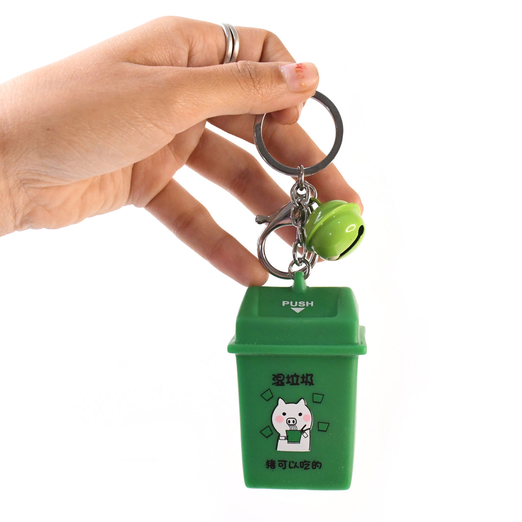 Mini Trash Can Keychain – Cute Recycle Bin Keyring for Kids & Adults