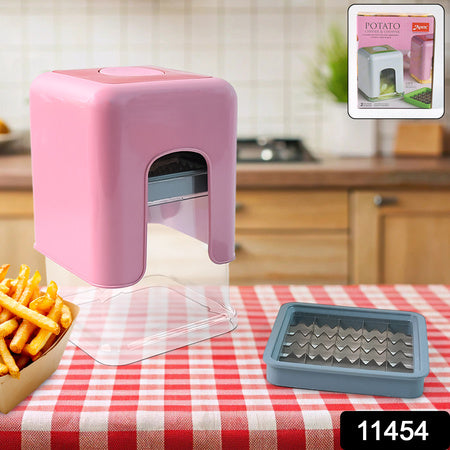 Heavy Duty Potato Chipser & Vegetable Chopper – Dual Blade Manual Cutter