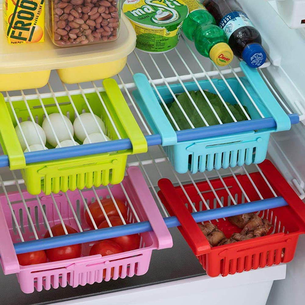 Virgin Freeze Storage Adjustable Trays – Unbreakable, Multicolor Fridge Organizers (Pack of 4)