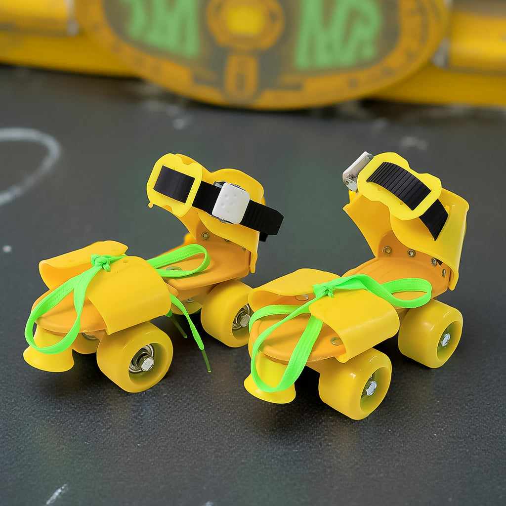 Adjustable Kids Quad Skates – Lightweight Skating Shoes with Strap & Laces