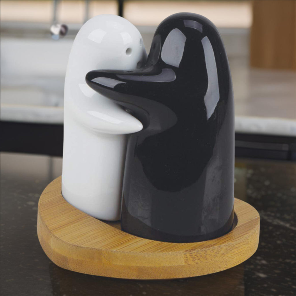 Ceramic Salt and Pepper Shakers – Cute Hug Design Couple Set (2 Pcs Set)
