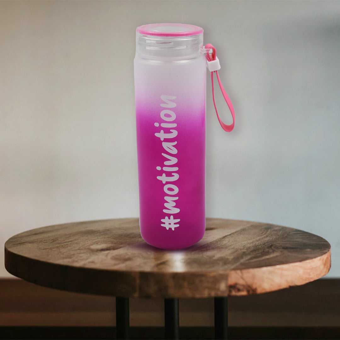 Unbreakable Glass Water Bottle – With Rubber Grip & Colorful Design
