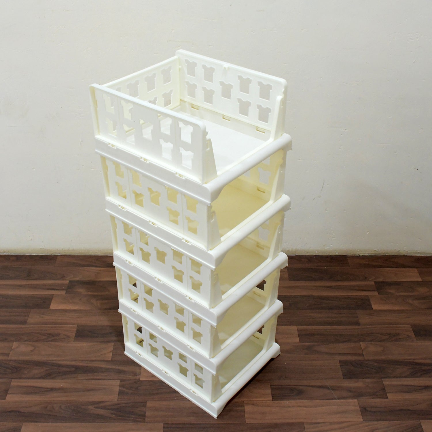 5-Layer Stackable Storage Organizer Cart – Foldable Utility Rack with Wheels for Kitchen, Pantry, Bedroom & Bathroom