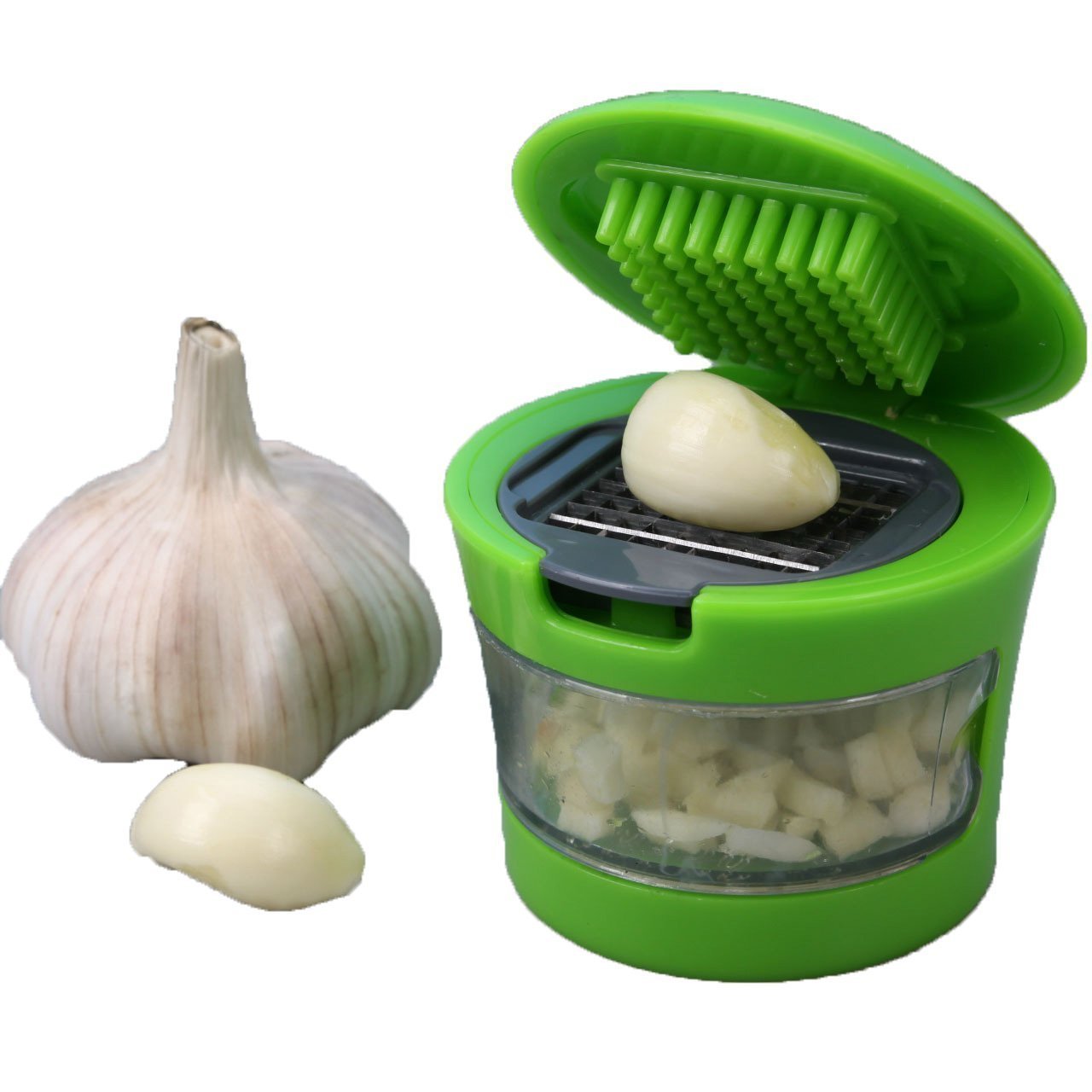 Ginger Garlic Manual Crusher – 20 Blade Compact Vegetable Chopper for Kitchen Use (BPA-Free)