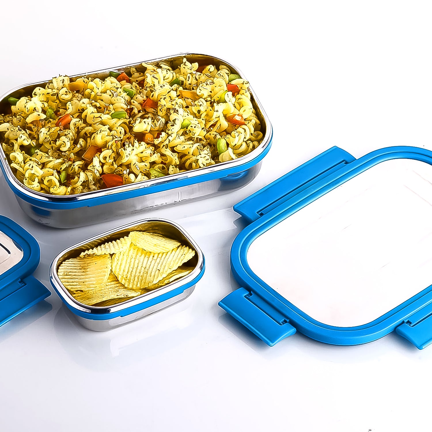 Jerry Stainless Steel Lunch Box – 2 Pc Set (700ml + 200ml) Leak-Proof & Insulated Food Container for Office, School & Travel