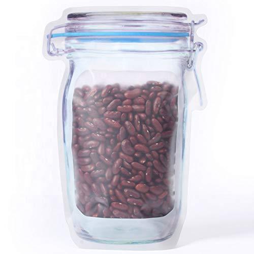 Reusable Mason Jar Zipper Pouch – Airtight Plastic Food Storage Bag (1000ml, Leak-Proof & Reusable)