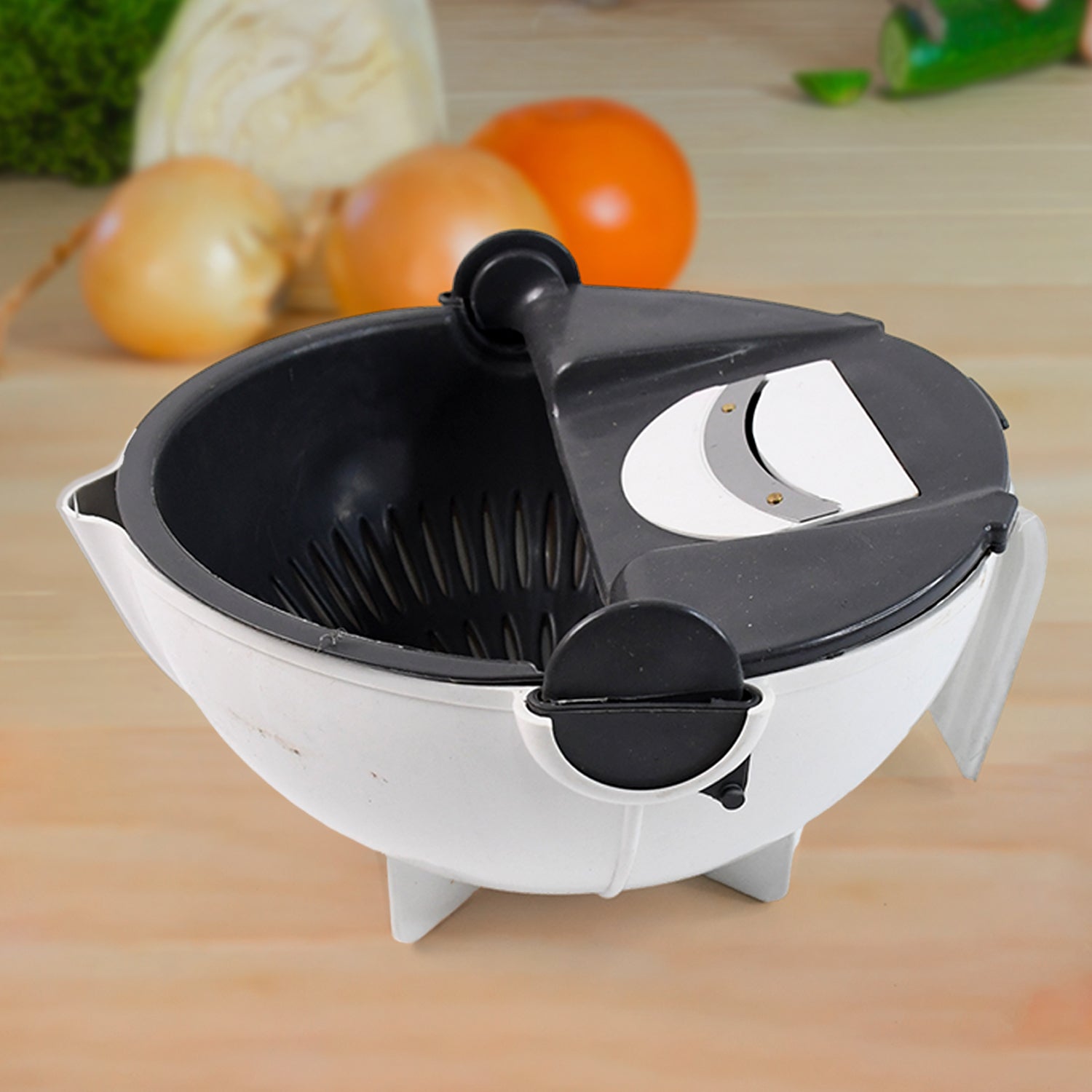 9-in-1 Multifunction Vegetable Chopper, Slicer & Grater with Drain Basket – Complete Kitchen Prep Set