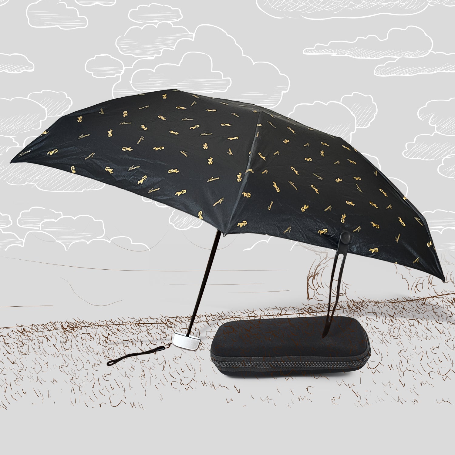 8562 3-Fold Umbrella Summer Sun And Rain Protectionfoldable Cute Umbrella Uv Protection Rain Sun Umbrella  Travel Accessories  Umbrella For Children Girls And Boys (1 Pc  With Zip Case)