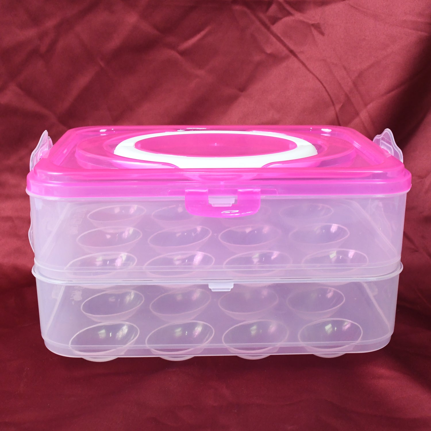 Double Layer 24-Grid Egg Storage Box with Locking Lid – Shatter-Proof Plastic Egg Holder & Dispenser