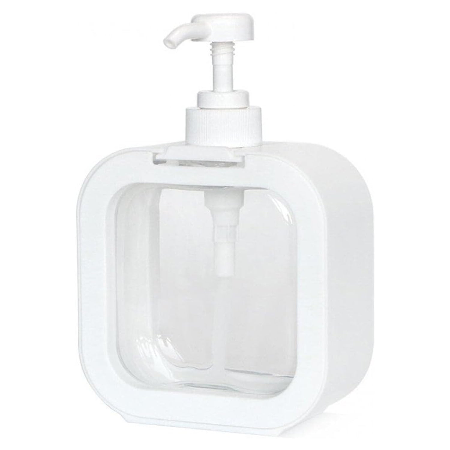 Snap Sink Dispenser Bottle Set – Refillable Pump Bottles for Soap, Lotion, Shampoo & Detergent (1 Pc, Clear Plastic)