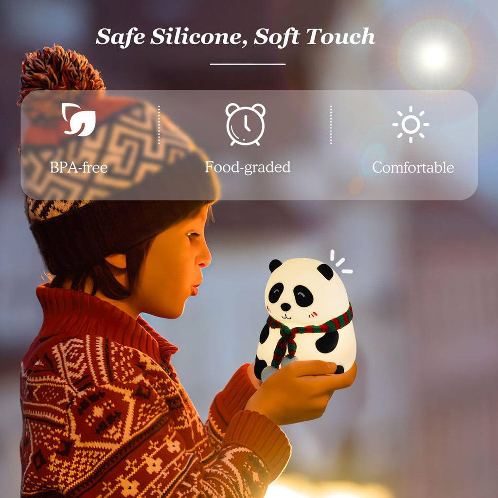 Panda LED Touch Lamp – 7-Color Silicone Night Light for Kids (1 Pc)