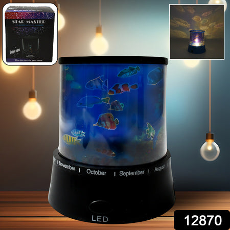 LED Projector Night Light – Rotating Star Lamp with Music Function (1 Pc)