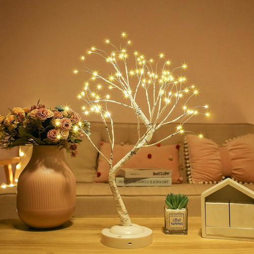 108 LED Birch Tree Lights – Artificial Tabletop Fairy Tree Lamp with 8 Lighting Modes
