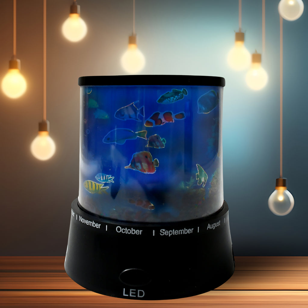 LED Projector Night Light – Rotating Star Lamp with Music Function (1 Pc)