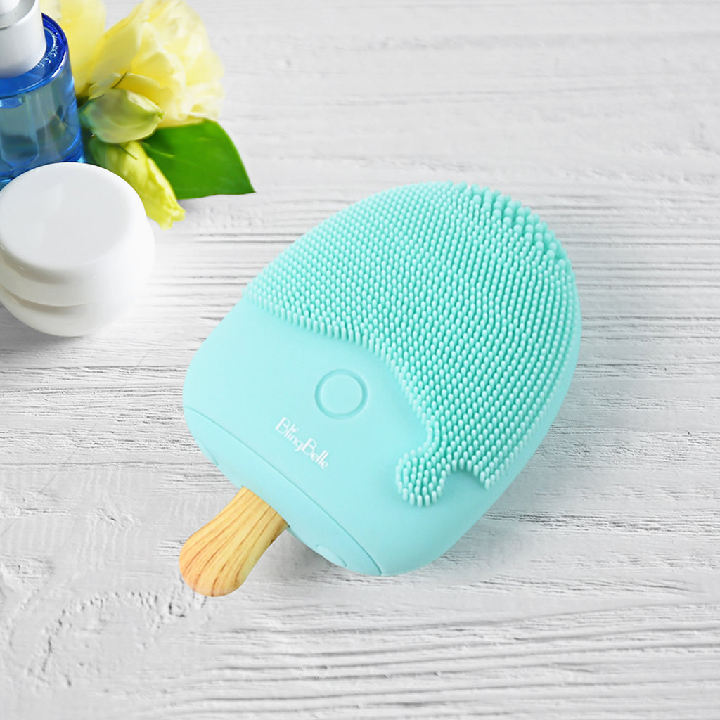 Popsicle Design Sonic Face Cleansing Brush – Soft Silicone, Waterproof & USB Rechargeable Facial Massager (1 Pc)