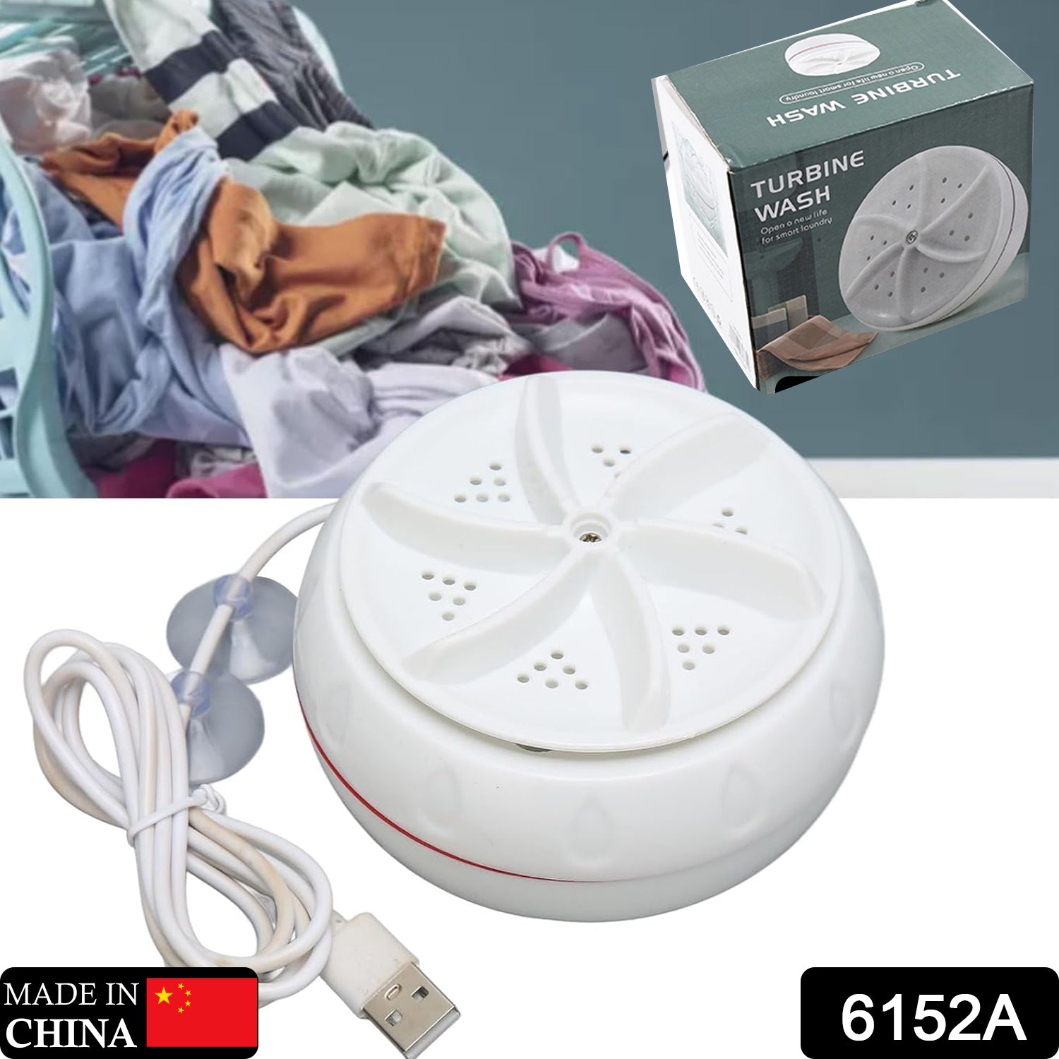 🌀 Mini Turbine Washing Machine – USB Powered | Portable Washer for Travel, Hostel & Small Loads