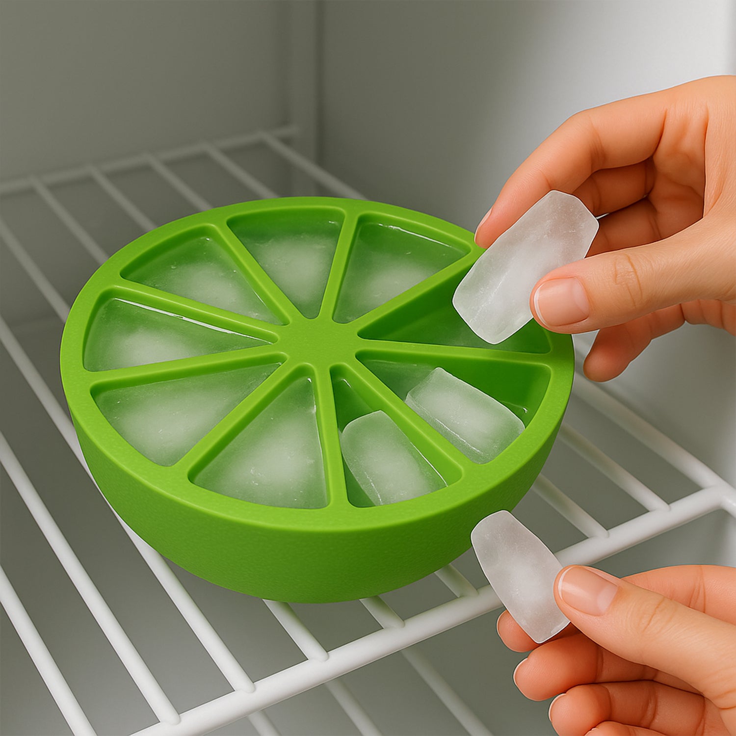 Lemon Shape Silicone Ice Cube Tray – 8-Slot Wedge Mold for Drinks & Cocktails (BPA-Free)