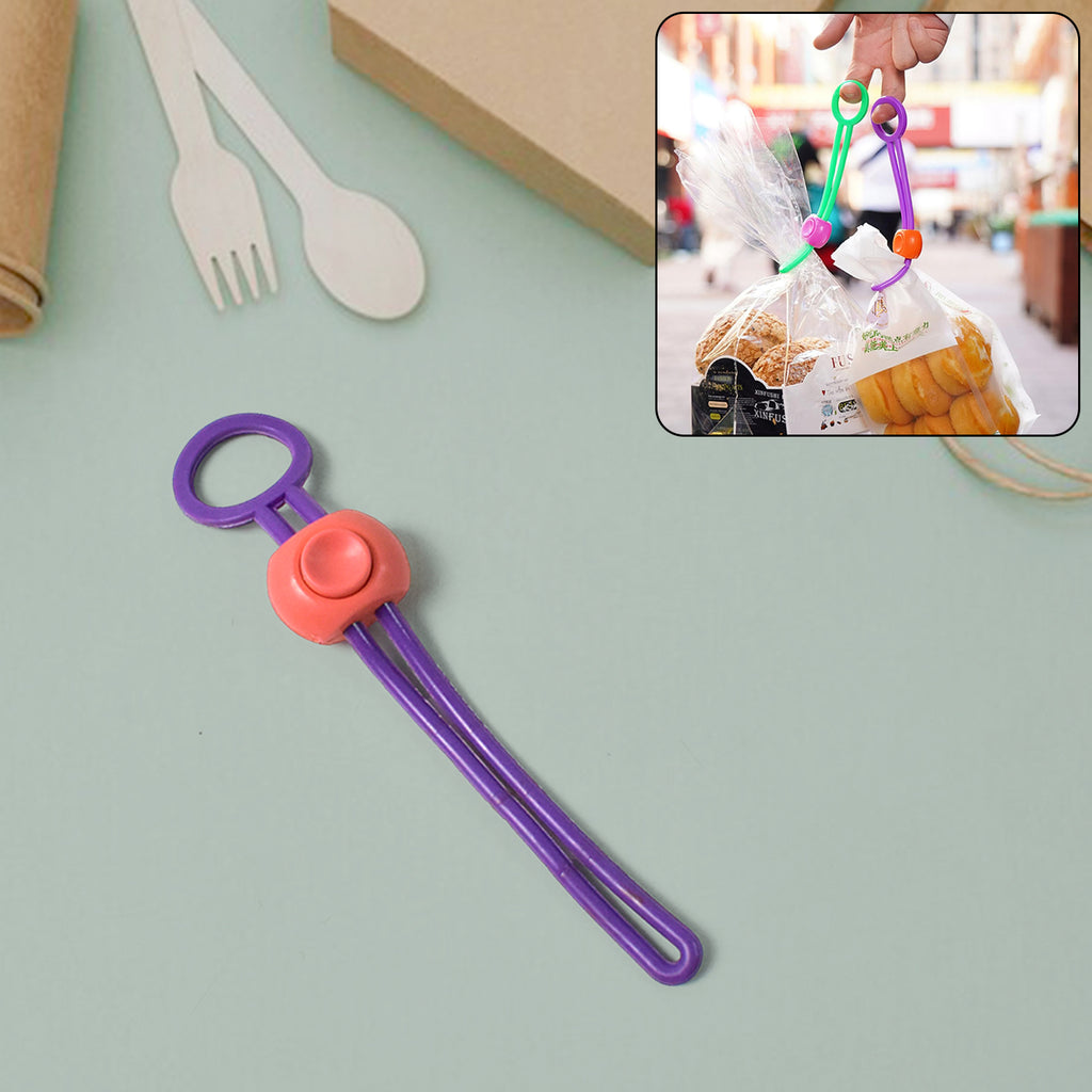 Multifunctional Colorful Sealing Rope Strap Clip – Food Bag Sealer + Cord Organizer (1 Pc)