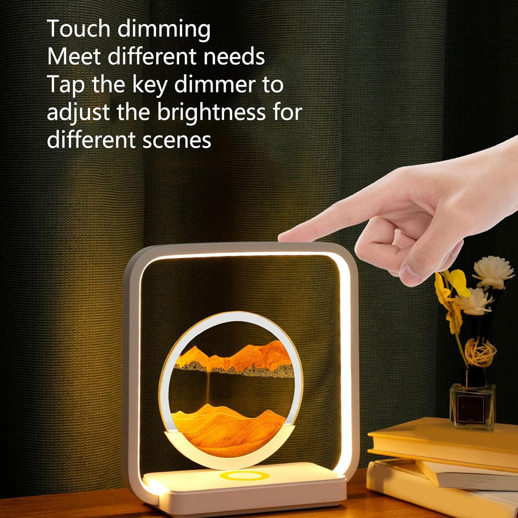 3D Sand Painting Lamp – Mesmerizing Flowing Sand Art Display with Wireless Charging Function