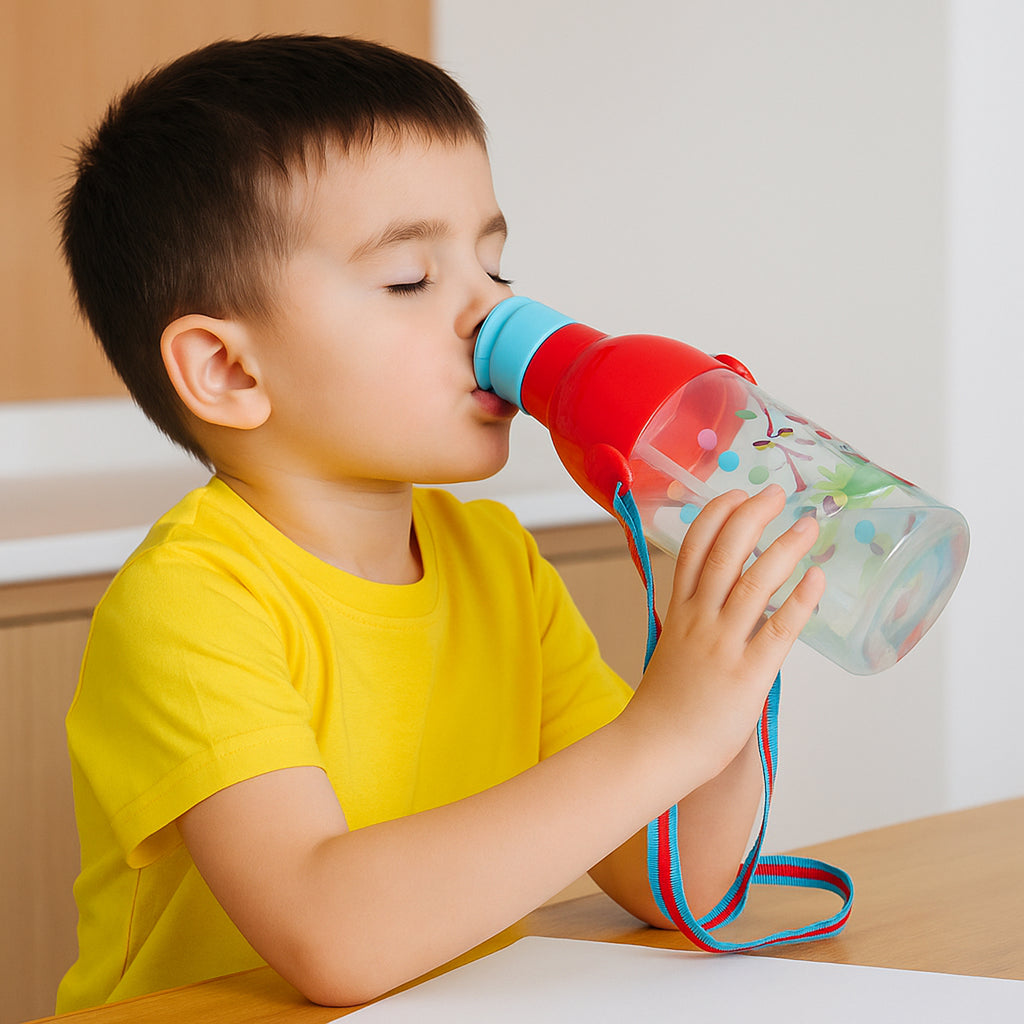 800 ML Transparent Sports Water Bottle – With Straw & Strap, BPA-Free