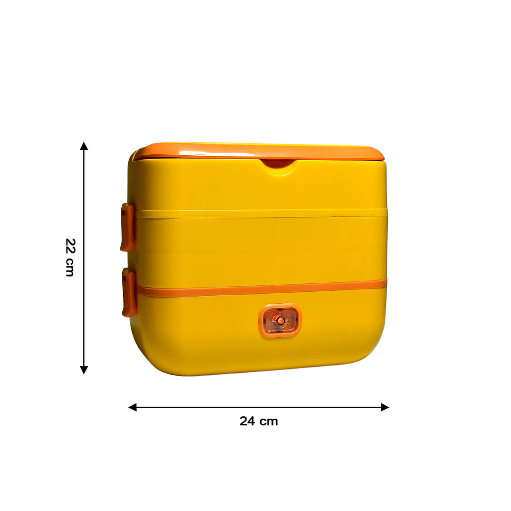 2-Layer Electric Lunch Box for Office – Portable Food Warmer with 4 Stainless Steel Containers