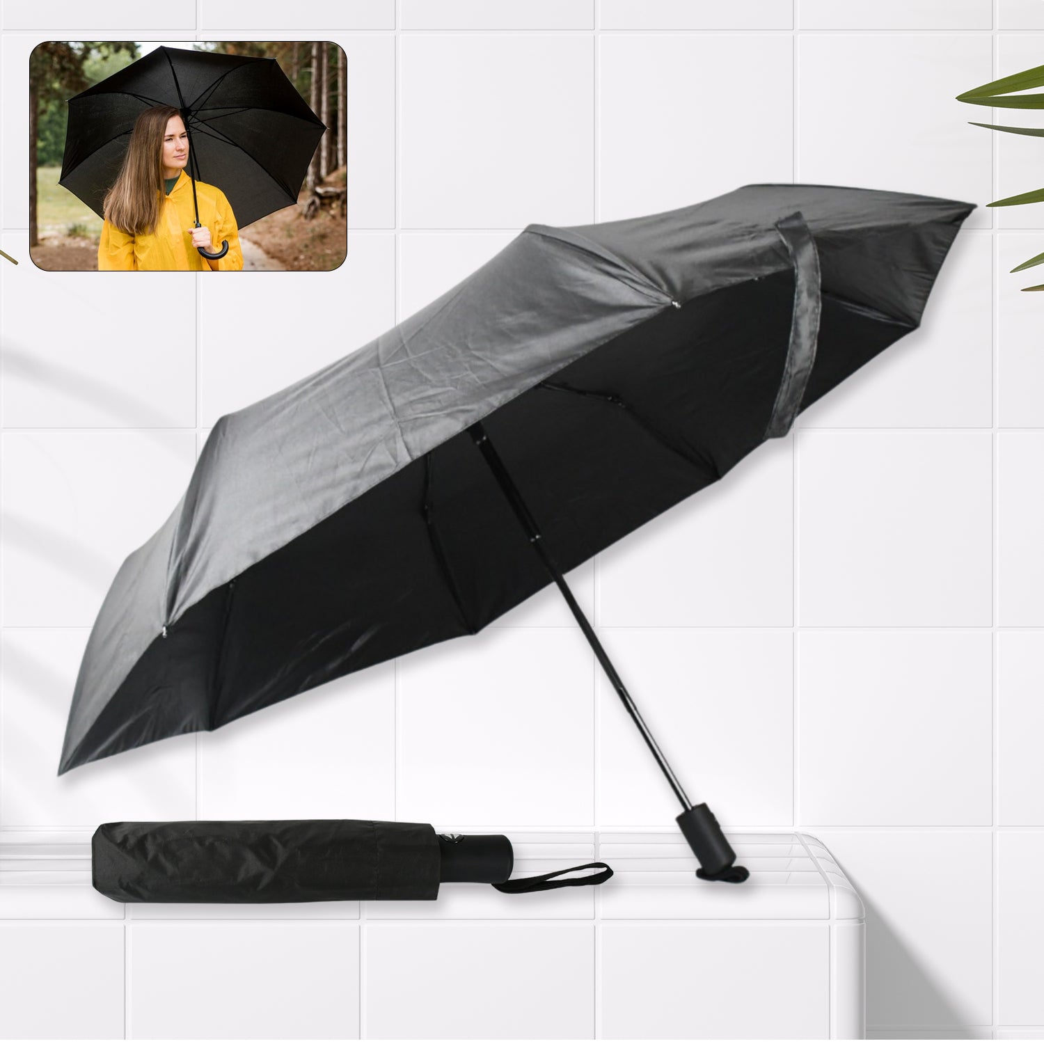 2-Fold Manual Umbrella – Windproof, Sunproof & Rainproof | Compact & Lightweight for Men, Women & Kids