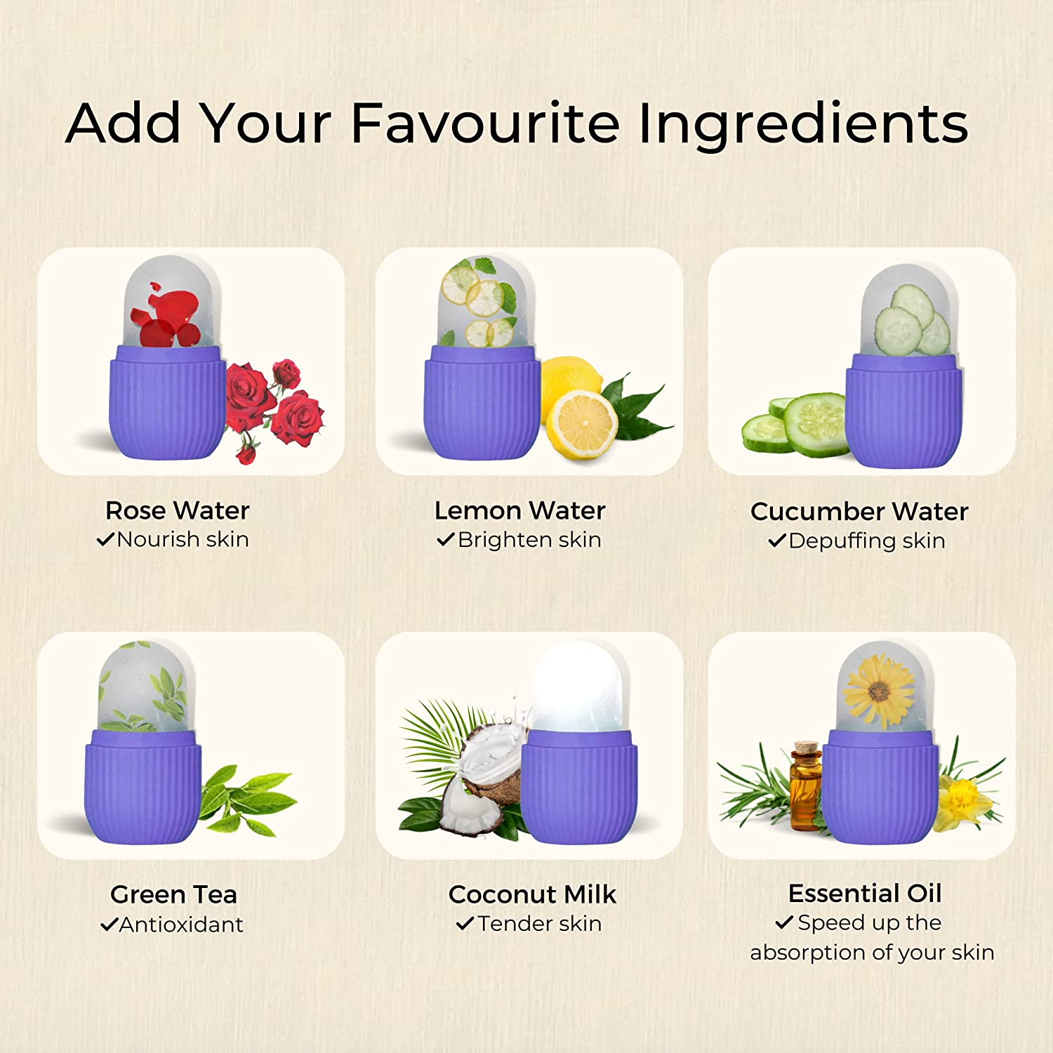 Beauty Ice Roller For Face Massager Eye Reusable Face Rollers Facial Roller ( Purple Color)