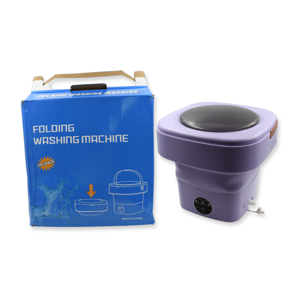 Foldable Mini Washing Machine – With Drain Basket | Portable Washer for Travel, Baby Clothes & Small Laundry